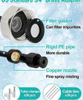 Effortless Chicken Coop Misting System For Cooling With Leak Resistant Hose Kit and 3/4 inch brass adapter details