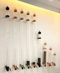 Straight Up Heavy Duty Wall Mount Dry Food Dispenser Set, sleek gold look, mounted tubes holding various dry foods.