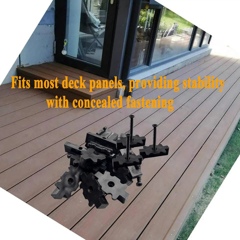 500 Pack Rock Solid Hidden Deck Fasteners For Composite Board With Stainless Steel Screws And Universal Nylon Hideaway Clips For A Slick Ultra Clean Wood Deck Build on a composite deck.