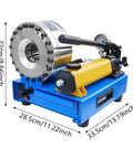 Beast Of A Handheld Hydraulic Hose Crimper With 8 Interchangeable Dies, 0.01mm Rotary Micrometer Precision with dimensions shown