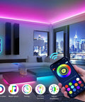 Get These Super Long 65.6 Foot RGB LED Strip Lights That Sync Perfectly With Your Music Using App Control Or Remote for Color Changing Vibes in Living Room