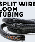 Heavy Duty Split Wire Loom Sleeve Conduit Tubing Straight Up Protection For Car And Home Wiring Super Tough Polyethylene Cable Guard in black