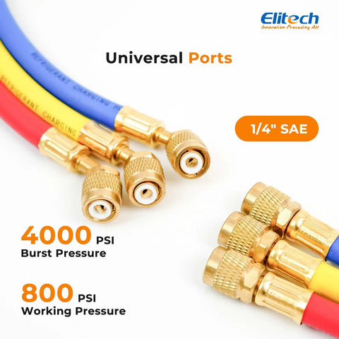 Wireless HVAC Manifold With Data Logging, Affordable Pro Tool For Pressure Hold Tests And Vacuum Leak Detection, Real Time Readouts, Easy To Use, Built For Professional Techs 1/4 SAE hoses and brass fittings