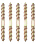 Five Piece Heavy Duty Double Ended Screws M10 X 100 Mm Carbon Steel Hanger Bolts Zinc Finish with self-tapping design.