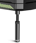 Close-up of a black aluminum GPU Sag Bracket with Magnetic Base and Non-Slip Stand for Graphics Cards, fits 70-120mm length, pro-grade.