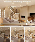 Living room with smooth dimming of Dimmable MR16 LED Bulbs With GU5.3 Bi-Pin Base, 2700K Soft White, 5W-50W Equivalent