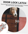 Stainless Steel Sliding Barn Door Lock And Latch Heavy Duty Rotating Hasp With Secure Gate Bolt Built Tough For Cranked Tight Security And A No Fuss Setup To Keep Your Spot Locked Up Smooth mounted on a wooden door.