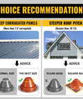 Pro Grade Heavy Duty Four Inch Metal Roof Pipe Boot Featuring Flexible Silicone Flashing Base For Corrugated Steel Roofs choice recommendations for installation.
