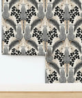 Snag This Killer Big Cat Print PVC Free Wallpaper Featuring A Premium Matte Linen Texture Durable Wallcovering Designed To Level Up Your Interior Design Game Today, showing a close-up detail of black cat pattern.