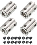 Stainless Steel Shaft Coupler Connector L22 X D14 6mm To 8mm Bore Rigid Coupling With Screw For 3D Printers Diy Projects Motors And Fully Threaded Rods Silver 4 Pack