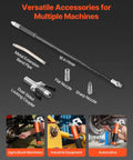 Heavy Duty 8000 PSI Grease Gun Kit With Pistol Grip, 14 Oz Capacity, 18 Inch Flex Hose, Double Handle Coupler, Extension Pipe And Sharp Nozzle For Automotive And Marine Use