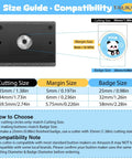 Size guide for Heavy Duty Manual Lever Circle Punch And Button Cutter, showing cutting and badge sizes for 35mm circle cut.
