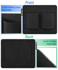 Dual Insert Pouch Elastic Holster Set showing front with elastic loops and back with hook surface for attachments.