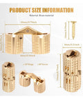 Hidden Brass Barrel Hinges 8Mm For Small Boxes And Jewelry Keepsake Chests 10 Pack with size and material details