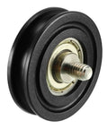 Heavy Duty Metal V Groove Wheel Set Of 4 Pieces With V Groove Threaded Rod Bearing Pulley Wheel Black Finish