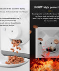 Electric Coffee And Nut Roaster Machine 1600 Watt Automatic Stirring Non Stick Pan beans pouring out after roasting.