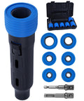 Wheel Stud Cleaner Kit 9 Piece Nylon Thread Cleaning Set for Impact Wrench and Power Drill showing components and case.