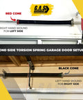 Garage Door Torsion Spring 243x2x28 Replacement in Galvanized Steel with Red Cone, one-side setup with winding cones