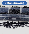M2 Socket Head Screw Kit 1200 Pieces With Nuts Washers And Lock Washers shown in organizer box