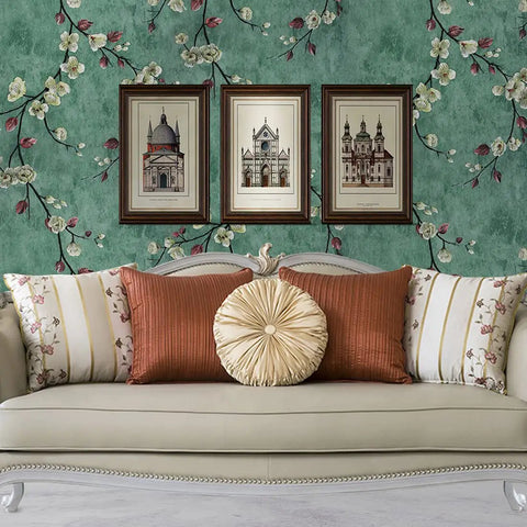 Floral Tree Peel and Stick Wallpaper Self Adhesive Removable Wall Covering For Walls, Shelves, And Drawers, Apricot Flower Pattern