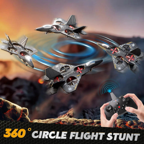 Foam Remote Control Drone For Kids Ages 8 To 12 with Lights performing 360 Degree Flips and Headless Mode in outdoor setting.