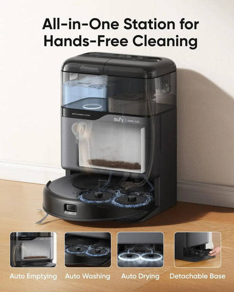 All-In-One Robot Vacuum And Mop For No-Fuss Effortless Home Cleaning, Smart Mapping, Powerful Suction, Auto Recharge station