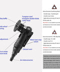 Handheld Pneumatic Chamfering Tool For Metal And Wood Deburr Edge Beveling Machine With C And R Angle Blades 45 Degree Arc Trimming Router High Speed Air Powered Power Tool shown with adjustable features.