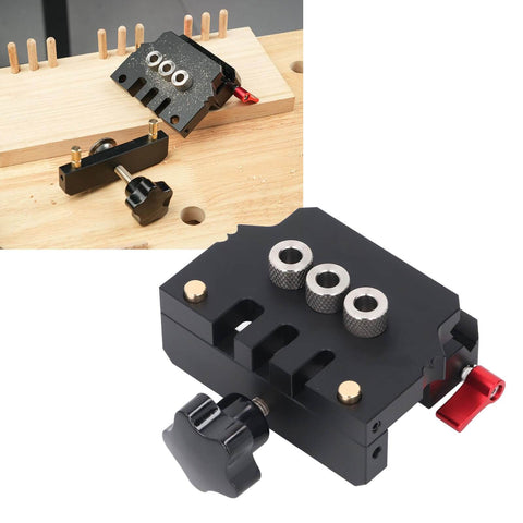 Pro Grade Self Centering Doweling Jig Kit With 6Mm 8Mm 10Mm Drill Bits Aluminum Alloy for easy furniture assembly on wood.