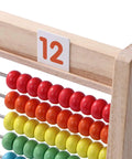 The Real Deal Wooden Abacus For Kids Featuring 100 Brightly Colored Beads Perfect For Kickstarting Math Foundations And Montessori Counting Drills Preschool Classrooms close-up of red beads on a wooden frame with number 12