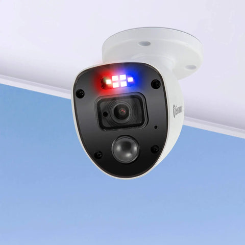 Outdoor Analog CCTV Camera Two Pack With 1080p Full HD Video And Police Style Red And Blue Flashing Lights That Deter Crime