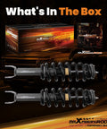 Boost Your Stance With These 2 Inch Loaded Front Struts For Ram 1500 2019 To 2025 displayed with packaging and details.