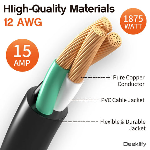 Beefy Workhorse 50 Foot Heavy Duty Outdoor Extension Cord Waterproof With Lighted End Black 12 Gauge Extension Cord flexible jacket