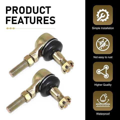 2 Pack M10xM10 ATV Tie Rod Ends Kit With Beefy Heavy-Duty Left And Right Hand Threads, Swing Arm Ball Joint Replacement