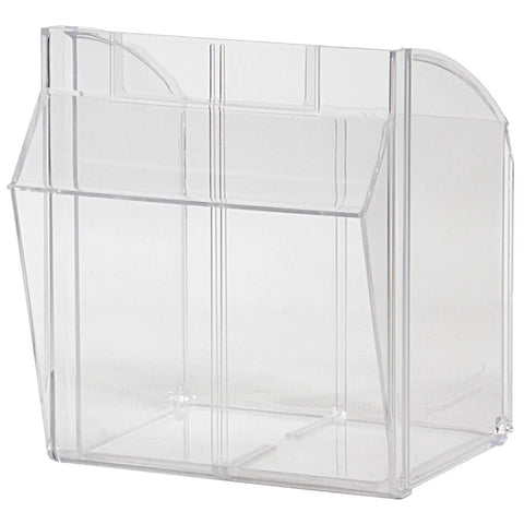 Tilt View Plastic Storage Cabinet With Two Tilt Out Bins For Home Office And Workshop Clear Parts Organizer side view