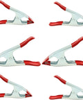 Heavy Duty 6 Inch Spring Clamps Set With 2.5 Inch Jaw Opening Rubber Coated Handles And Tips Metal Clamps For Woodworking DIY Photography And Crafting 6 Pack Clamp Kit displayed