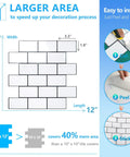 Thick Peel And Stick Backsplash Tiles In White Subway Style For Kitchen 10 Sheets Of 12 By 12 Inches 2mm To 2.5mm Thick Durable