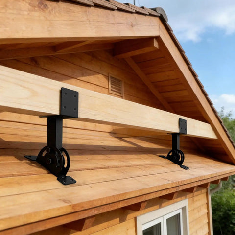Beefy 3 Pack Roof Riser Brackets Kit With Adjustable Height For 4x4 Pergolas And Gazebos Black Powder Coated Steel on wood roof