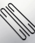 Extra Heavy Duty Rebar U J Hook Ground Anchors 12 Inch By One Quarter Inch Rust Proof Coated Steel 10 Pack on white