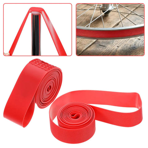 Red 26 Inch Bicycle Rim Tape 4 Pack Elastic PVC Nylon Rim Strips Protect Inner Tube From Spoke Holes And Sharp Edges High Pressure