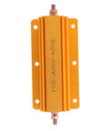 Beefed Up 200W 2 Ohm High Power Resistor With Aluminum Housing And Mounting Holes For Industrial Power Supplies, Sensors, Elevator, And Audio Equipment Applications With Superior Heat Dissipation, front view