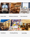Various dining setups including senior clubs, ordinary restaurant, own restaurant with Rotating Tabletop Serving Tray With Lazy Susan Turntable For Dining Tables.
