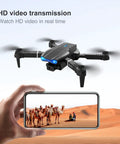 1080P Dual HD Camera FPV Quadcopter for Adults and Beginners capturing desert view on smartphone, WiFi live video