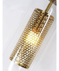 Close-up of Lowkey Chill Modern Wall Sconces With Smooth Glass Shades and Glare Free LEDs in gold finish.