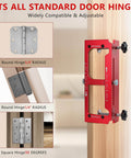 Heavy Duty Aluminum Door Hinge Jig Kit With Adjustable Mortise Template for various hinge sizes shown in use