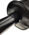 Close-up of No Bend Golf Ball Retriever with Detachable Shag Bag, showing the canvas and plastic build with slide over ball mechanism