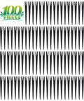 100 Pieces Drip Irrigation Stakes For 1/4 Inch Tubing, 5.68 Inch Long Plastic Stakes arranged neatly on white background