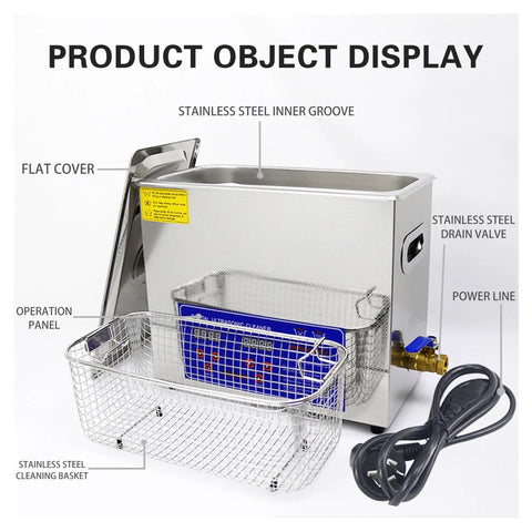 Heavy Duty Ultrasonic Cleaner With Digital Timer And Quick Heat Function Gets You The Nitty Gritty Shine On Jewelry Tools And Everyday Gear Without The Hustle Up To Thirty Liter Capacity stainless steel tank with operation panel and cleaning basket