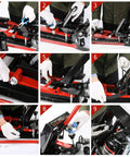 Step-by-step assembly of Heavy Duty Hydraulic Motorcycle Lift Jack Up To 1500 Lbs Portable Steel ATV Lift Stand with Wheels and Handle.