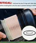 Premium Heavy Duty Engine Air Filter for 2013-2019 Freightliner Cascadia, showing O-rings and filter design.