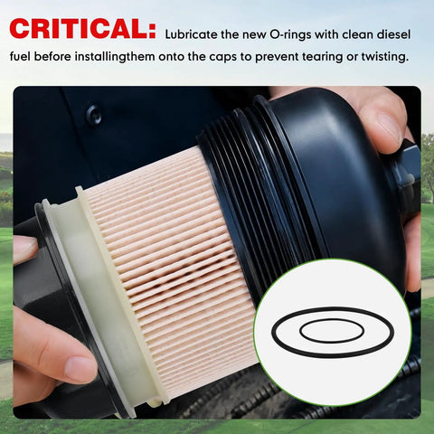 Premium Heavy Duty Engine Air Filter for 2013-2019 Freightliner Cascadia, showing O-rings and filter design.